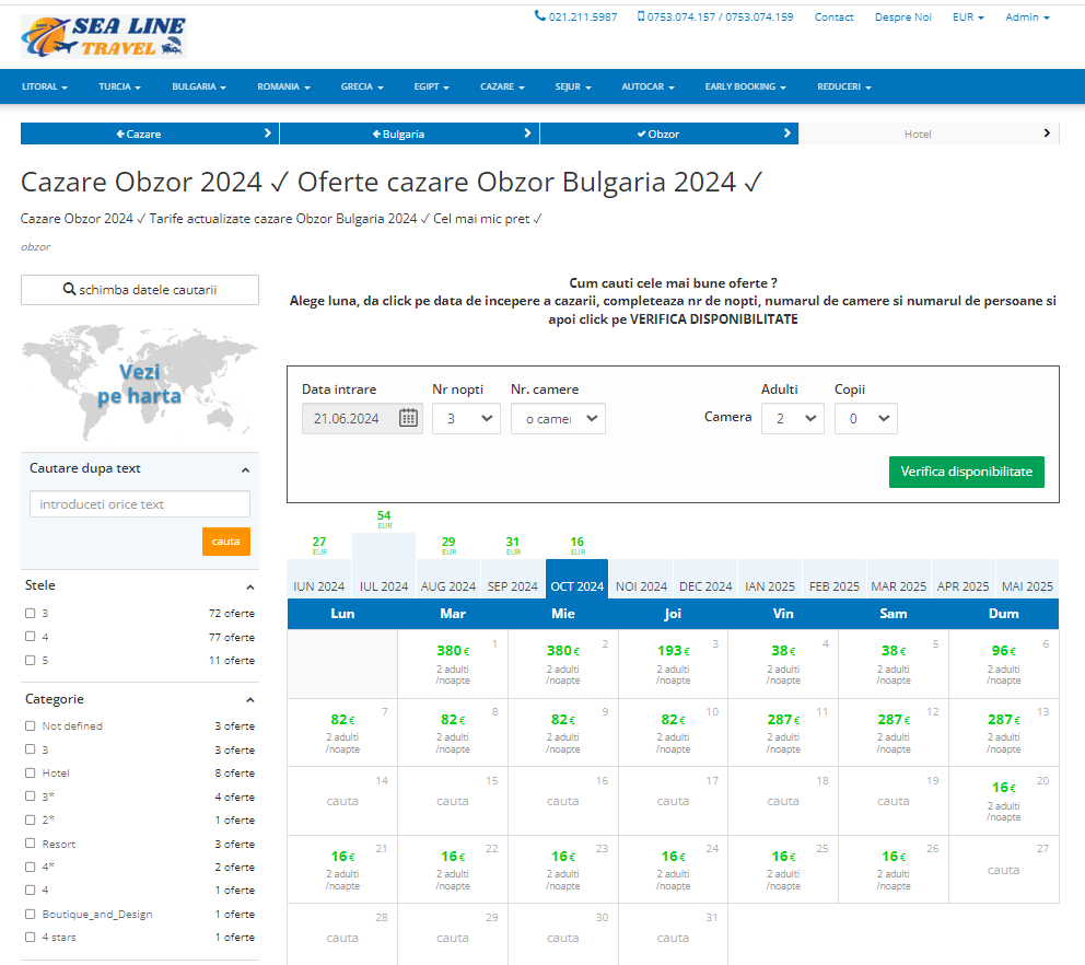 Cazare Obzor Bulgaria